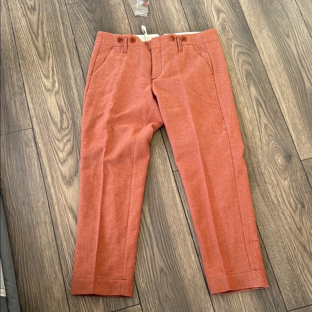 Anthropologie  burnt orange wool crop size 6 paper boy fit trousers NWT size 6